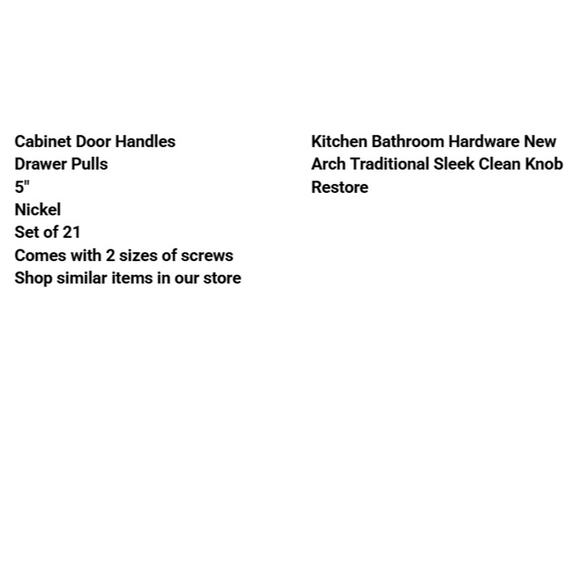 Cabinet Door Handles 5" Drawer Pulls Nickel Set of 21 Kitchen Bathroom Hardware - Picture 2 of 6